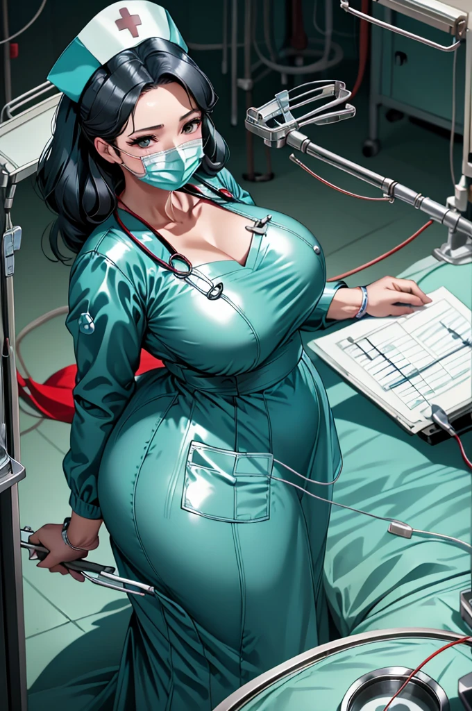 nurse uniform,hospital, latex nurse suit,nurses,busty,elbow gloves,labcoat,black hair woman,red eyes , gigantic ,medical instruments,asian nurse,two nurses,speculum,examination room,oversize ,big ass ,strap on, lay on table ,legs spreaded,giving birth,gyno chair , dentist,Milf,latex,red uniform,oversize breasts