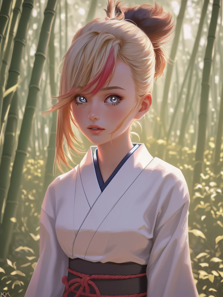 1girl, samurai, japanese culture, detailed facial features, beautiful detailed eyes, beautiful detailed lips, extremely detailed face, long eyelashes, traditional japanese samurai armor, katana sword, sakura flowers, pagoda, bamboo forest, natural sunlight, vibrant colors, cinematic lighting, intricate details, digital painting, matte painting, highly detailed, (best quality,4k,8k,highres,masterpiece:1.2),ultra-detailed,(realistic,photorealistic,photo-realistic:1.37)
