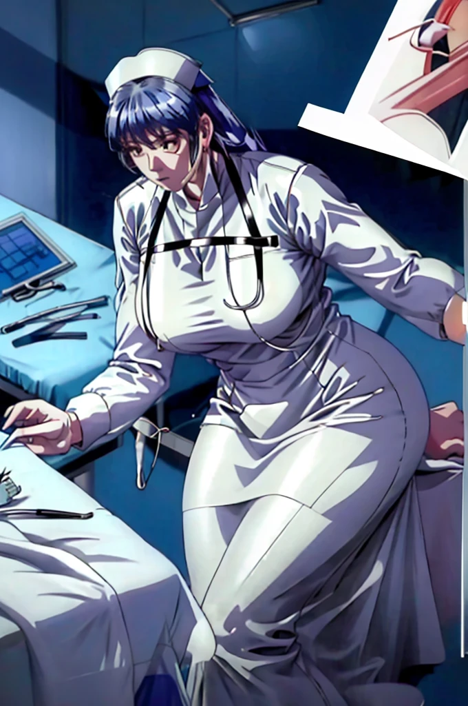 nurse uniform,hospital, latex nurse suit,nurses,busty,elbow gloves,labcoat,black hair woman,red eyes , gigantic ,medical instruments,asian nurse,two nurses,speculum,examination room,oversize ,big ass ,strap on, lay on table ,legs spreaded,giving birth,gyno chair , dentist,Milf,latex,red uniform,oversize breasts