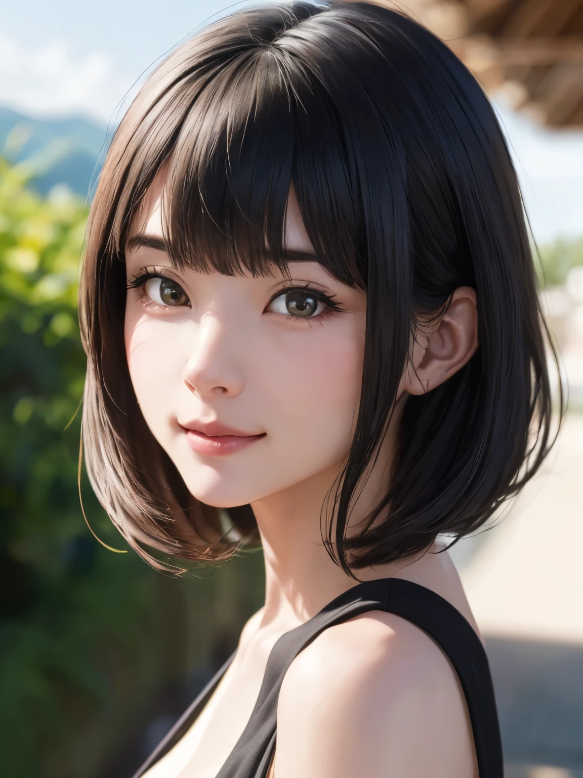 1 girl、highest quality、Realistic、alone、Written boundary depth、Natural soft light、Daytime、charm、Beautiful Face、Cleanliness、Pure Face、White skin、cute、short hair、prohibit、Beach、Light of the sun、Nedium Breast Body Esbian、((セーターを着たBeautiful Faceの黄金比 対称性のあるBeautiful Face, Wearing nothing:2))、Long neck、Listen carefully、prohibitのあるきれいな短いボブヘア、Laugh with your mouth closed、Perfect hands指、Perfect hands、Perfect body、Perfect Face、Shine a light into your eyes、Perfect ???????:1.4、とてもcuteスーパーモデル:1.4、{Huge|big|Hugeな|Mega} chest:2, chestの谷間:2、transparent、transparent性、Grossoisture、Shine、Cool feeling、Beautiful gradation blue sky:2