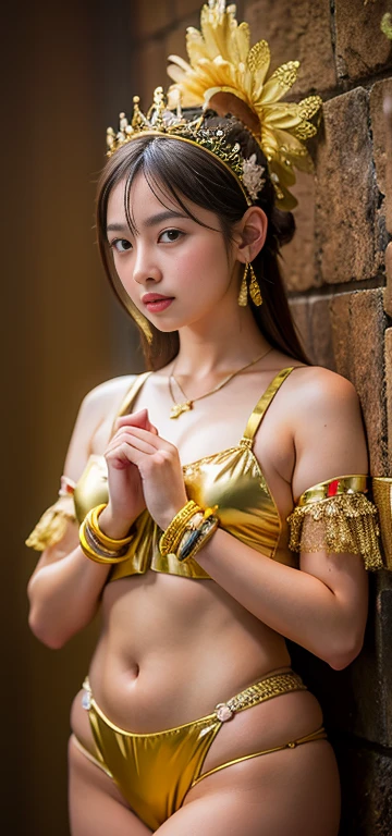 1 girl、highest quality、masterpiece、Ultra-high resolution、(Realistic:1.4)、RAW Photos、god々々女godシビット、(15歳のbeautiful girl'face)、(Gold embellished micro bikini)(Cleavage exposure、Navel exposure)Straight Long Hair、Glowing Skin、dramatic、(Gold see-through super mini micro bikini)、(Golden transparent fluttering robe)、(Golden Buddha Statue)、(Golden Kannon Bodhisattva)、((small gold headband))、(pray)(Are standingwhole body)、((Delicate fingers、Delicate hands))、(Delicate feet)、(大きく豊かな胸で美新新newフルバスト)、(rocket )、((Golden Garter Stockings))、((ギリシャの黄金god殿))(Golden wall decorated with gold)、(Blur the background)、(big、 stand)、(Woman praying)、(pray with Your Hands Together)、whole body、Are standing、pray with Your Hands Together、delicate face、Delicate hands、Delicate feet、Body Anatomy、welcome、Looking to the future、黄金のギリシャgod殿、sexy、praybeautiful girl、(Gold Micro Bikini)、(Cleavage exposure、Navel exposure)Dark brown hair、golden tiara、ギリシャgod殿の柱、Looking at the audience、beautiful girl、Golden Garter Stockings、Golden Apron、stand、のbeautiful girl、erotic、Etiechi、sexy、女godの降臨、god々new、