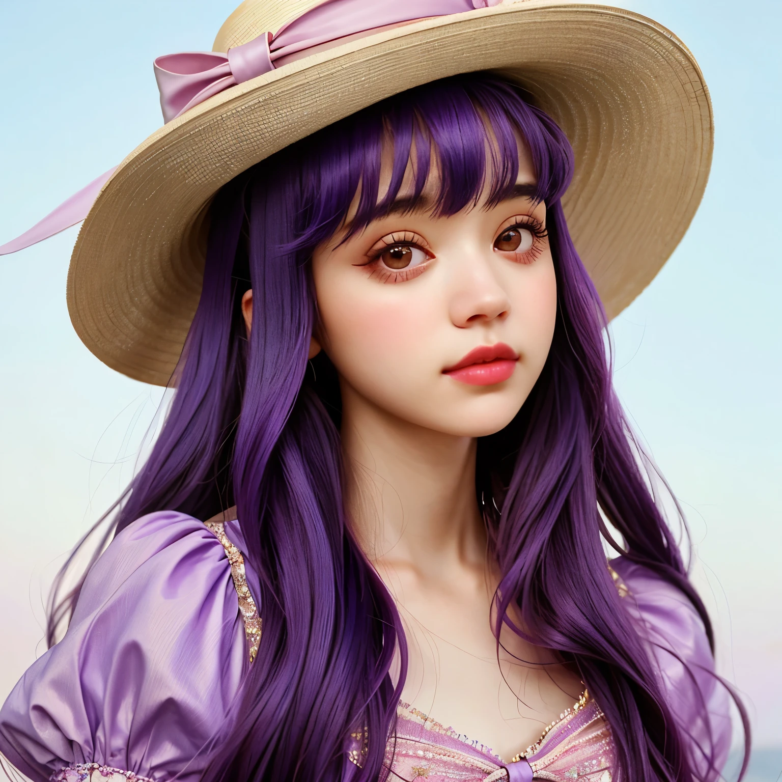 a close up of a woman with a hat and a dress, melanie martinez, her face looks like an orchid, she looks like a mix of grimes, # rococo, old timey, belle delphine, her hair is white, photographed on colour film, beautiful stella maeve magician, with hat, gorgeous stella maeve magician, & her expression is solemn