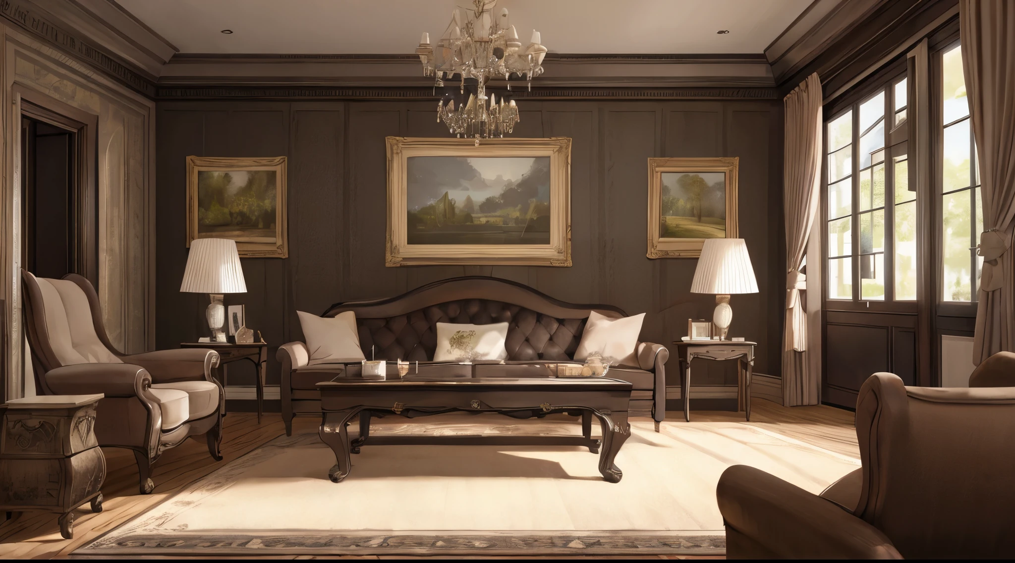 master piece, best quality, detailed, ((background only)), day, , living room, modern,