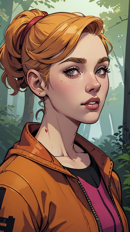 Cartoon style Digital illustration style GTA digital style, estilo atompunk design de personagens altamente detalhado, arte digital detalhada coragem, Forest fan art, Design de personagens de retrato, beautiful digital illustration, retrato de alta qualidade, Arte em quadrinhos, mulher