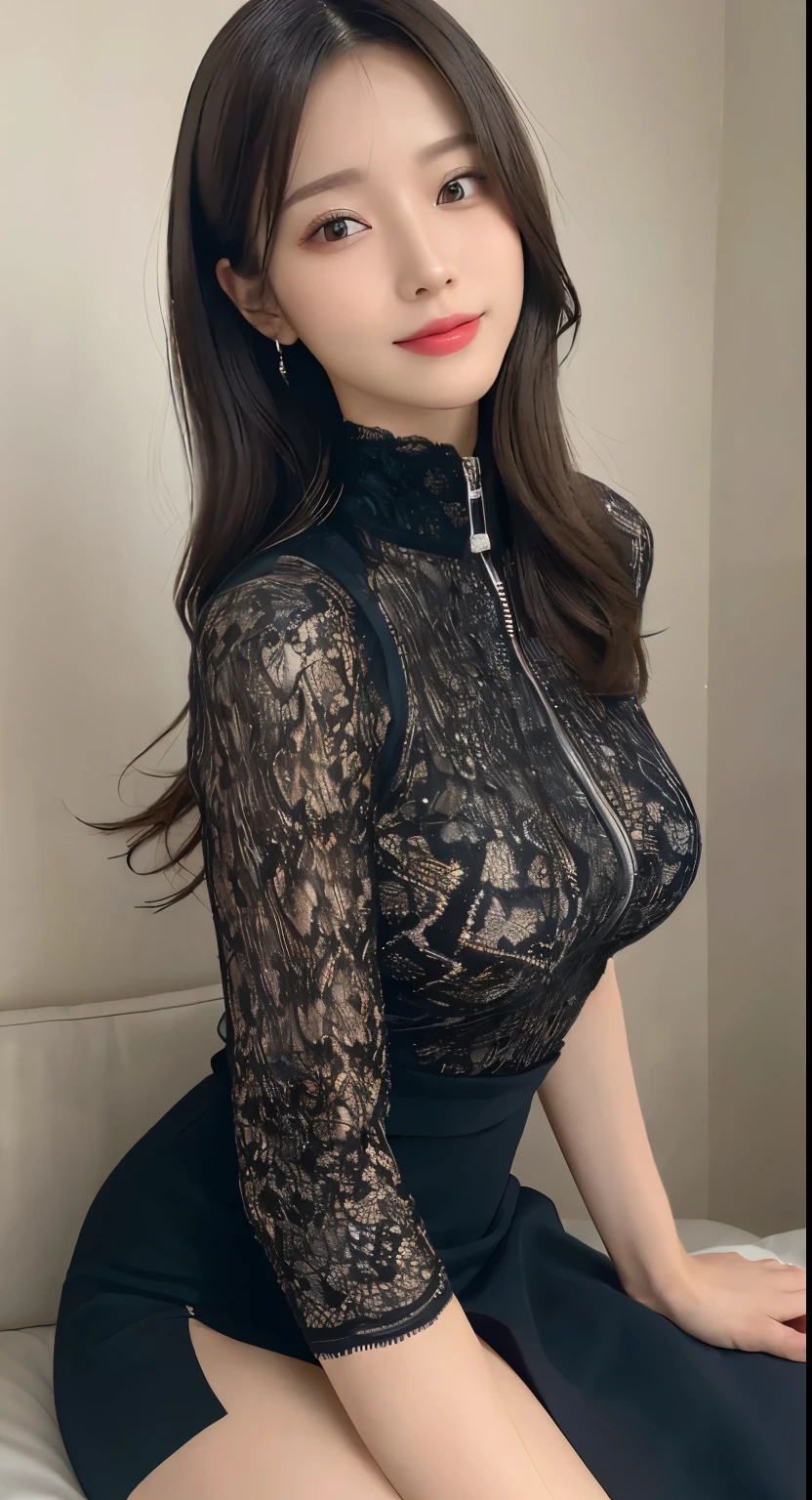 (highest quality、masterpiece:1.3、Ultra-high resolution)、(Very detailed、Caustics)、Ample breasts、(Beautiful and detailed、No makeup)、One Woman、Japanese Girls、Black Hair、Medium Hair