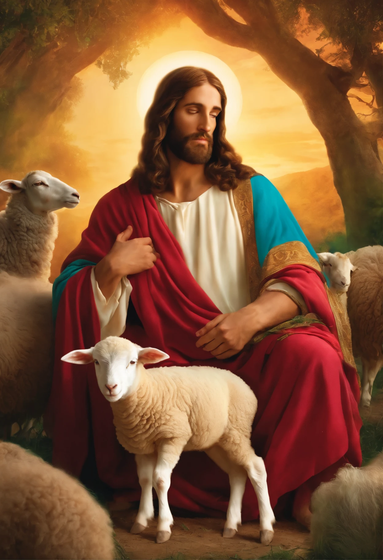 Jesus Holding a Sheep