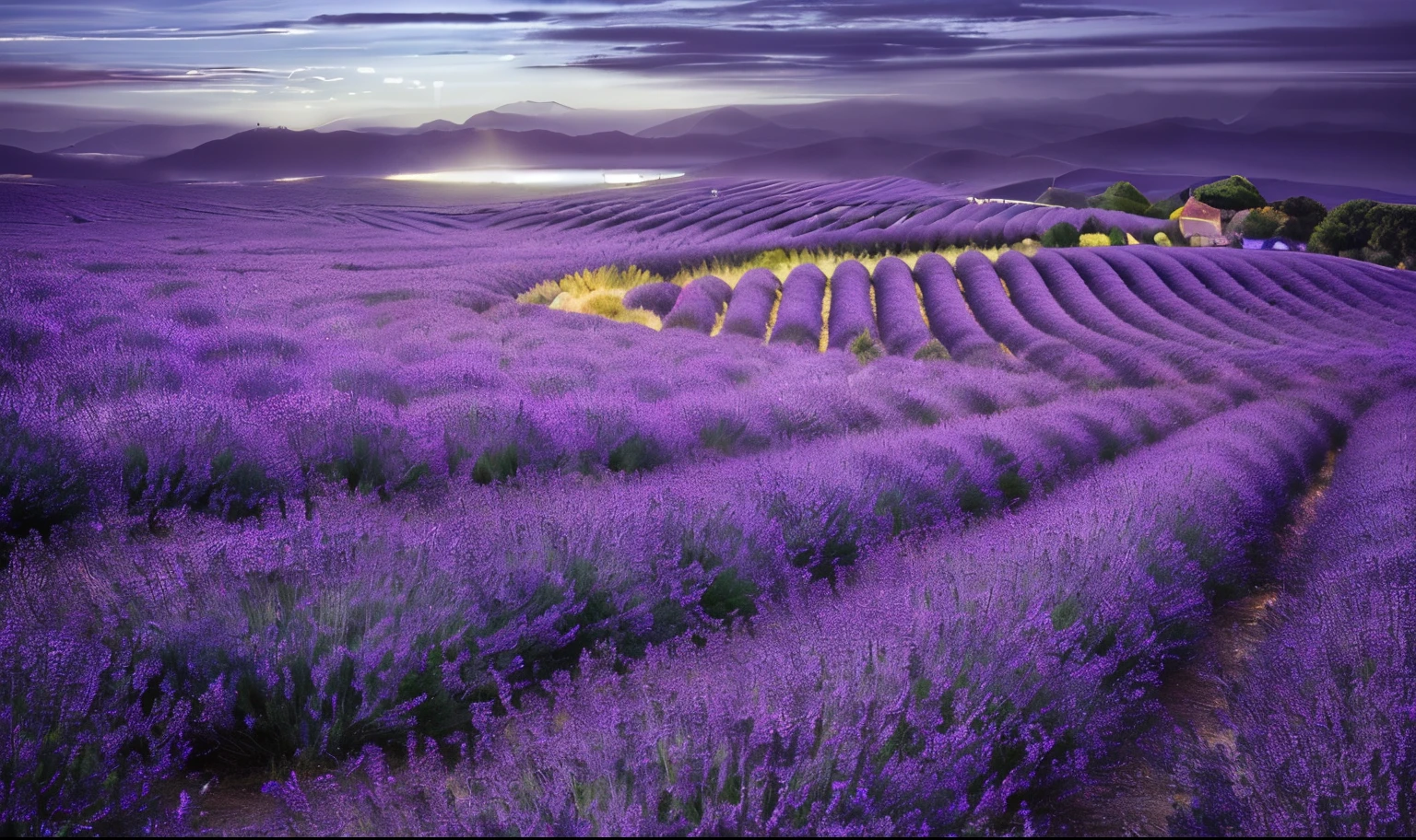真实的Lavender 色彩,field with a purple sky and a purple sky in the background, Lavender fields in full bloom, Lavender, in a Lavender field in france, Lavender plants, Lavender blush, Flower Fields, painting of Lavender field, Purple hues, Lavender flowers, violet sky, Flower Field, Stunning scenery, Stunning scenery, an Stunning scenery image, Purple hue, Flower Field, purple mist