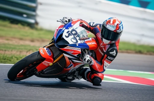 Beautiful woman driving a motorbike, Superbike for racing, Colorful rider suits, The moment you step over the saddle, slouch, Bend your knees and raise your legs, Put one foot on the ground, dynamic shot from behind,
