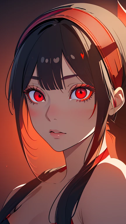 (Highest quality, beautiful lighting, realistic shadow), 1Girl, (yor briar ratatata, bangs, sidelocks, hairband, (red eyes:1.5), Detailed skin, detailed face and eyes, defined eyes