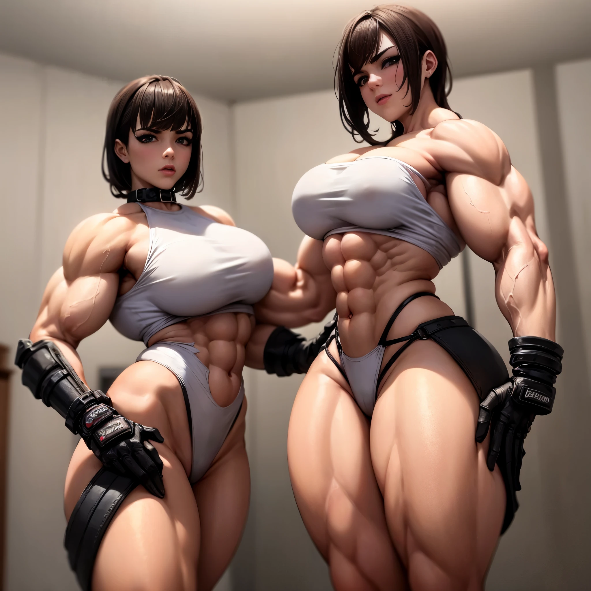 Mulher extremamente dominante, extremamente furiosa , extremamente musculosa, exasperately large physique, Extremely muscular physique,pernas extremamente musculosas,pernas exajeradamente grande, extremely large glutes, Extremely muscular glutes,olhas vermelhos,cabelo preto ,de short, Only two arms, duas pernas, two arms, duas pernas extremamente tarada, extremamente sensual, imagem perfeita, perfeita, perfection,sem erro, extremamente musculosa,me atacando, furiosa, bunda extremamente grandes, mostrando a bunda extremamente grandes