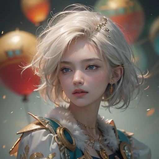 (masterpiece:1.3), (8k, Realistic, RAW Photos, Best image quality: 1.4), Fair-skinned fairy woman、short hair、Cleavage:2.0、Highly detailed face、Attention to detail、double eyelid、Sharp focus:1.2、Beautiful woman:1.4、highest quality、masterpiece、Ultra-high resolution、(Realistic:1.4)、Highly detailed and professionally lit smiles、カーネ・グリフィスを彷彿andさせる非常に詳細な線画, (Donald Trump'clown:1.7), (balloon:1.4), With the power of Vadim Kassim'大胆な色彩and質感, Light and airy, Like the works of Carl Larsson, dark background, dark, evil, fire, パスカル・ブランシュ風の超Realisticなキャラクター, pastel, Grace, Draandic lighting, Expressive camera angles, and, Concept Art, amusement park, masterpiece