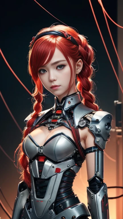 ​masterpiece, 1 beautiful girl, Detailed eye, Swollen eyes, top-quality, 超A high resolution, (reality: 1.4), light, very extremely beautiful, Beautiful skins, A slender, Forward-facing body, (A hyper-realistic), (hight resolution), (8K), (ighly detailed), ( Best Illustration), (beautifully detailed eyes), (Ultra-detail), Detailed face, Bright lighting, Professional Lighting、the most beautiful and sexy cyberpunk girl, orange hair, green eyes, beautiful skin, wearing incredibly detailed futuristic cyberpunk battle armor, huge enormously gigantic , cleavage showing, tons of tattoos and piercings, in hyper futuristic city metropolis, cherry blossoms blowing in the wind, incredibly cinematic, incredibly perfect masterpiece, high quality, high resolution