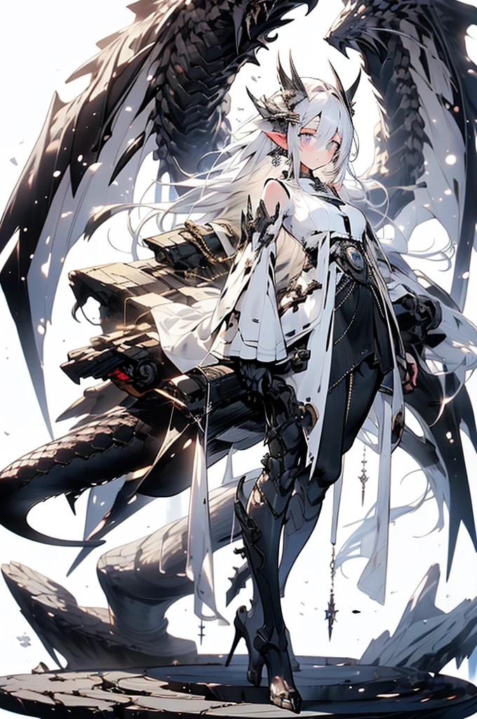 ((masterpiece, highest quality)),Ultra-high resolution, (realism: 1.4),Best illustrations,Line art,Very condensed adult female,Delicate and beautiful features,Slit eyes,Sharp face,Very detailed white coat,Silver Hair,Wolf ears,Big tail,Fantasy,The background is a full moon and wilderness,wide aperture,Unreal 5,Scattered beneath the surface,Anatomically correct,Low angle full body shot