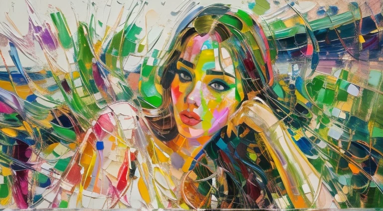 close up of woman painting, pop art painting by Tony Sart, reddit, neo-fauvism, trending stunning artistic art, painting by android jones, stunning art, nielly, abstract portrait, beautiful art, amazing art style, trending artwork trending, colorful art, pop art painting, painting of a woman, amazing painting