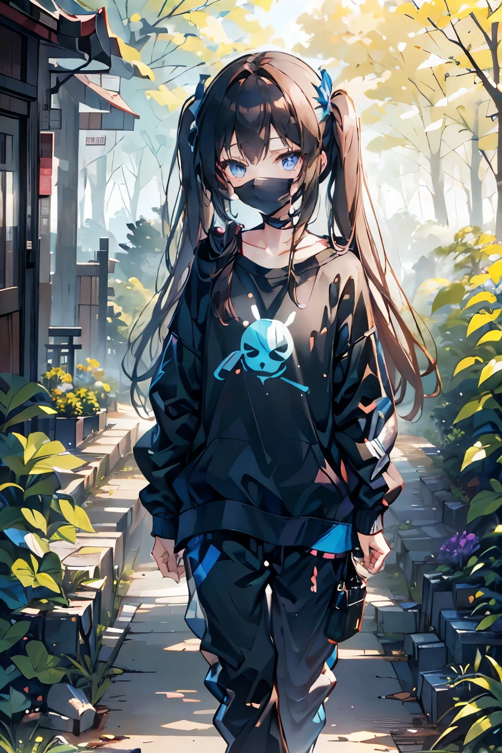 A woman in overalls and a lab coat, with long twin tails, (best quality,4k,8k,highres,masterpiece:1.2),ultra-detailed,(realistic,photorealistic,photo-realistic:1.37),detailed facial features, beautiful detailed eyes, sexy, extremely detailed eyes and face, long eyelashes, science laboratory, advanced technology, futuristic, intricate details, cinematic lighting, warm color palette, dramatic shadows