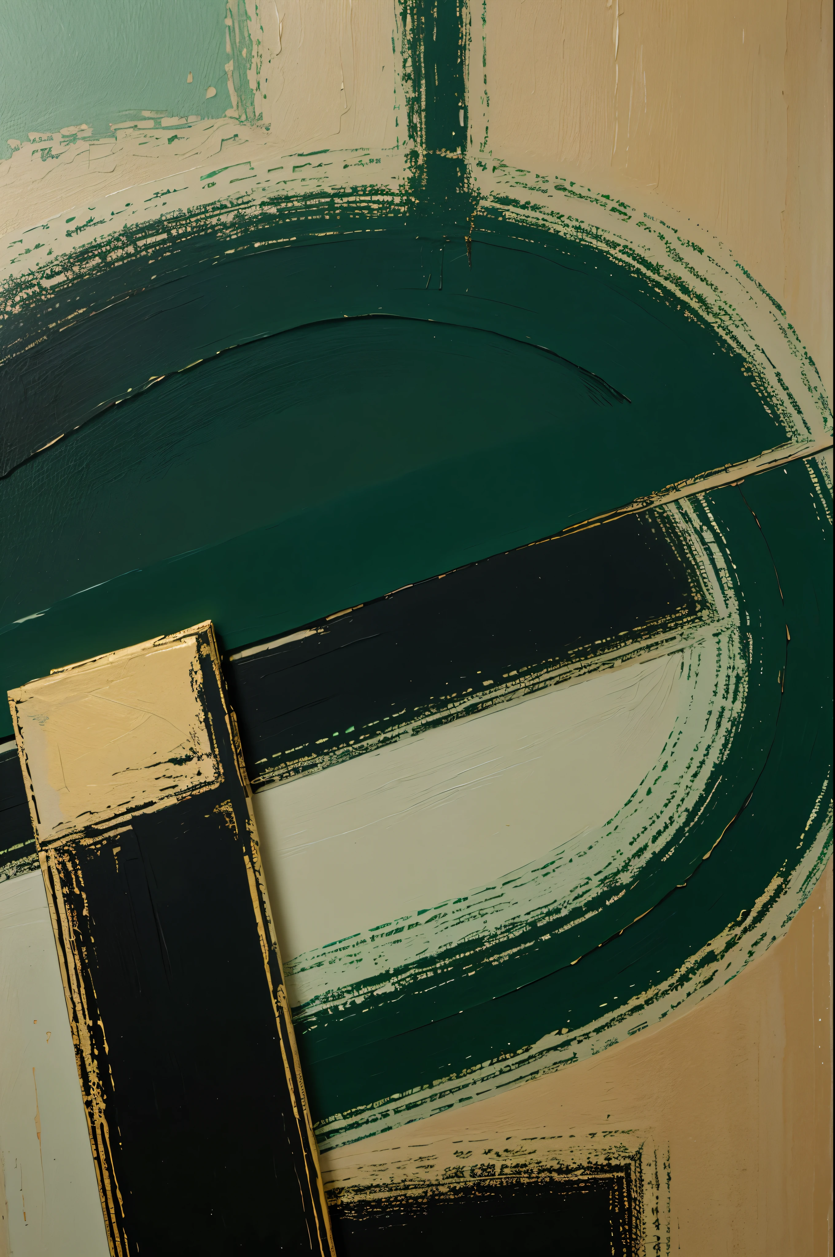 abstract Oil painting strips limbus green