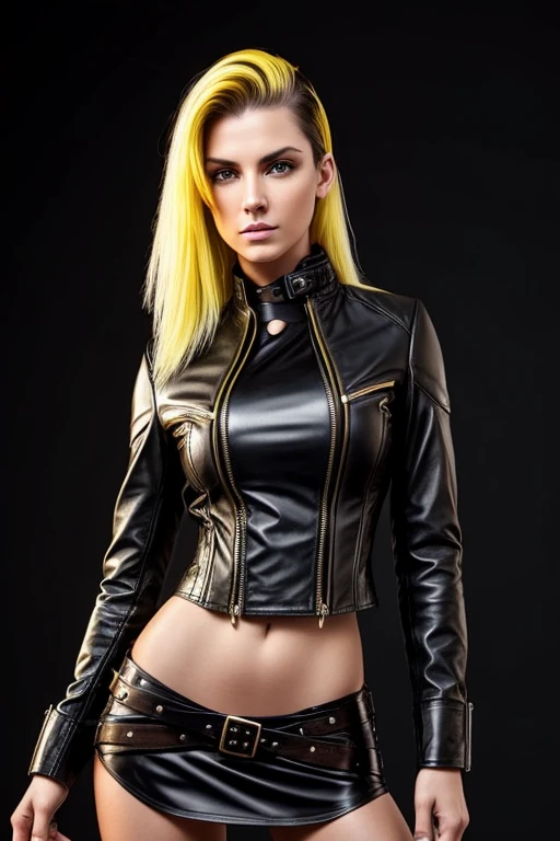 (best quality, 8k, highres, photorealistic:2.0), (solo, one girl:2.0),(lighting:front),(lighting: strong),(american beauty:2.0),(women of adult age:1.6),(girl is very muscular:1.5),(shiny skin:1.5),(oily skin:1.5),(platinum blonde hair color:1.5),(flat chest:1.5),(((small breasts))),(hip hop graffiti painted wall background),(ultimate beautiful girl),(energetic woman),(slut girl fashion style wear),(((Super low rise pants))),((jacket zip full open)),(navel is visible),(abdomen is visible),(waist is visible),(((hip hugging pants))),Blush brown makeup , dark eye makeup ,pink lipstick,(big eyes girl:1.3),(((girl's sexual charm))),(The girl's amazing sex appeal),(unzip pants:1.5),(Open the bottom zipper:1.5),(gold necklace),
