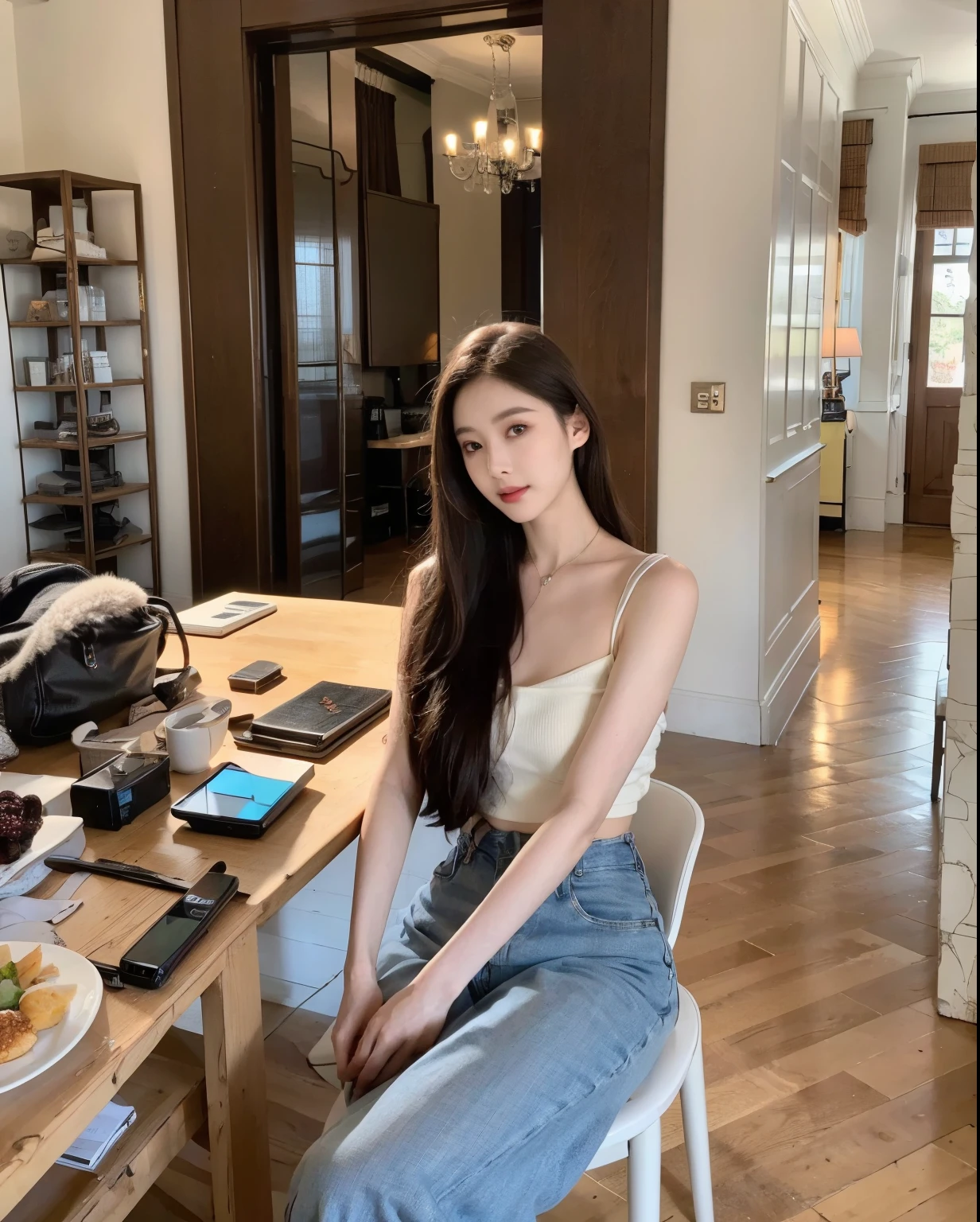 ，masterpiece, best quality，8K, Ultra-high resolution，Real light and shadow，(Beautiful eyes looking at the camera:1.2)，beautiful woman，Summer Clothing，