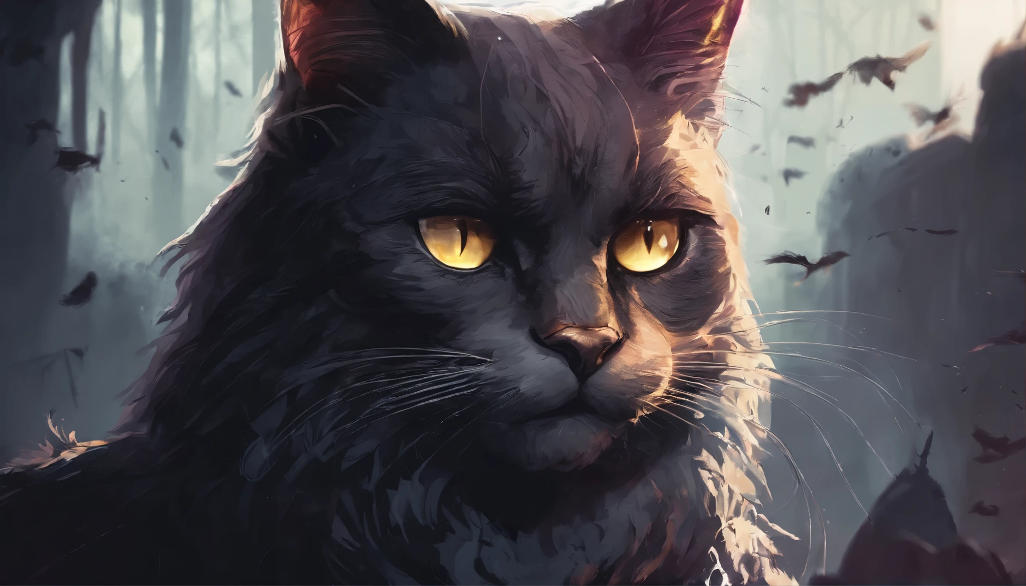 a creepy evil All Dark cat staring directly at the camera,smile, villainous expression, phonk music style, 8k, high quality, photorealistic, detailed facial features, intricate fur texture, dramatic lighting, dark moody atmosphere, sinister undertones and Cat last boss in Dark soul game style