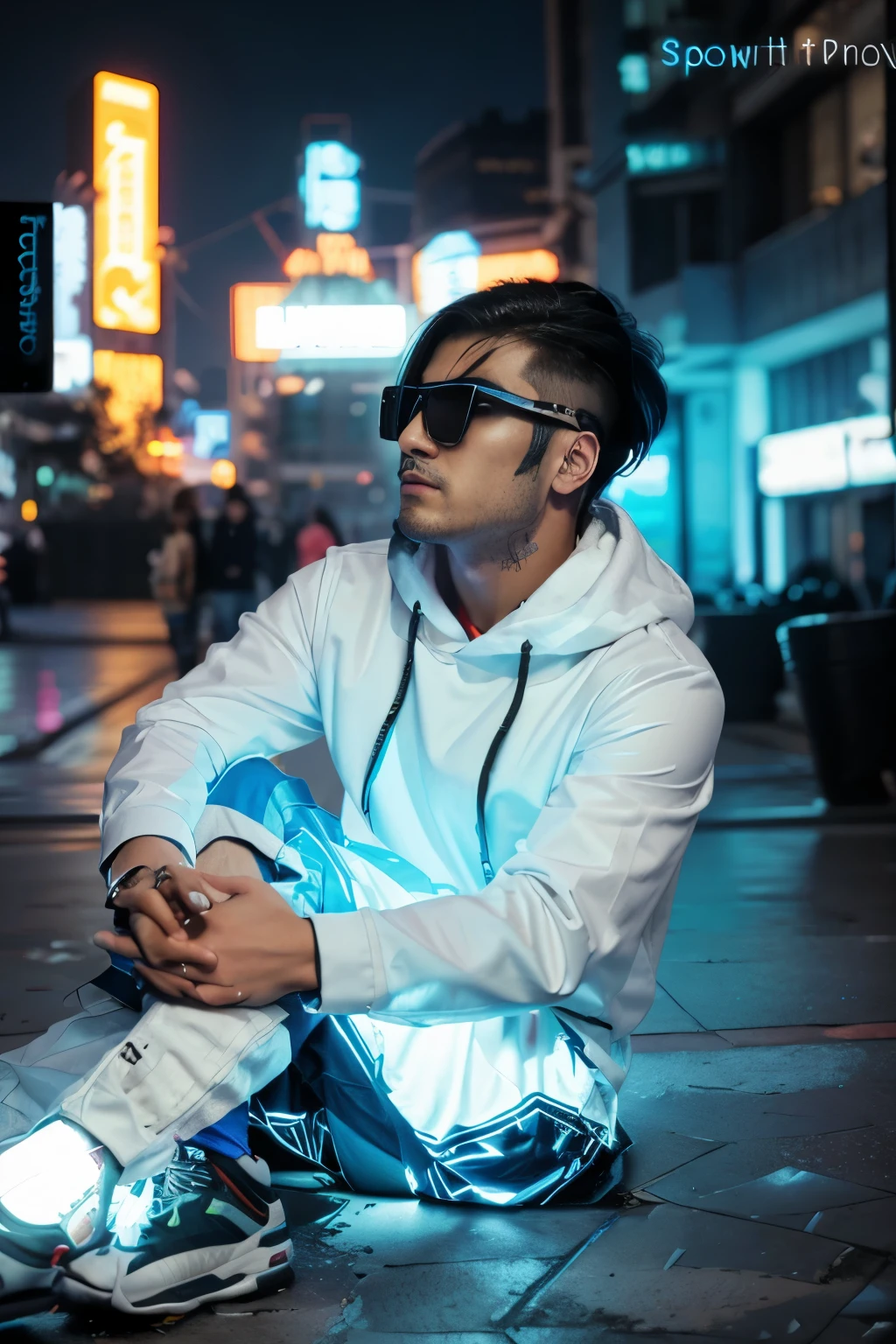 Change background cyberpunk handsome boy,realic face 8k,ultra realistic