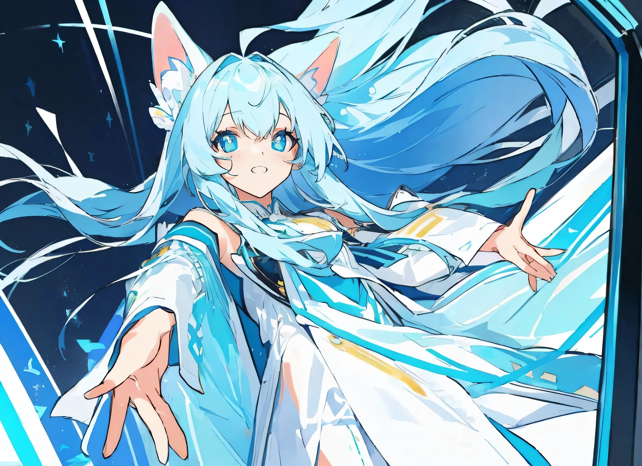 Sparkling light blue pupils