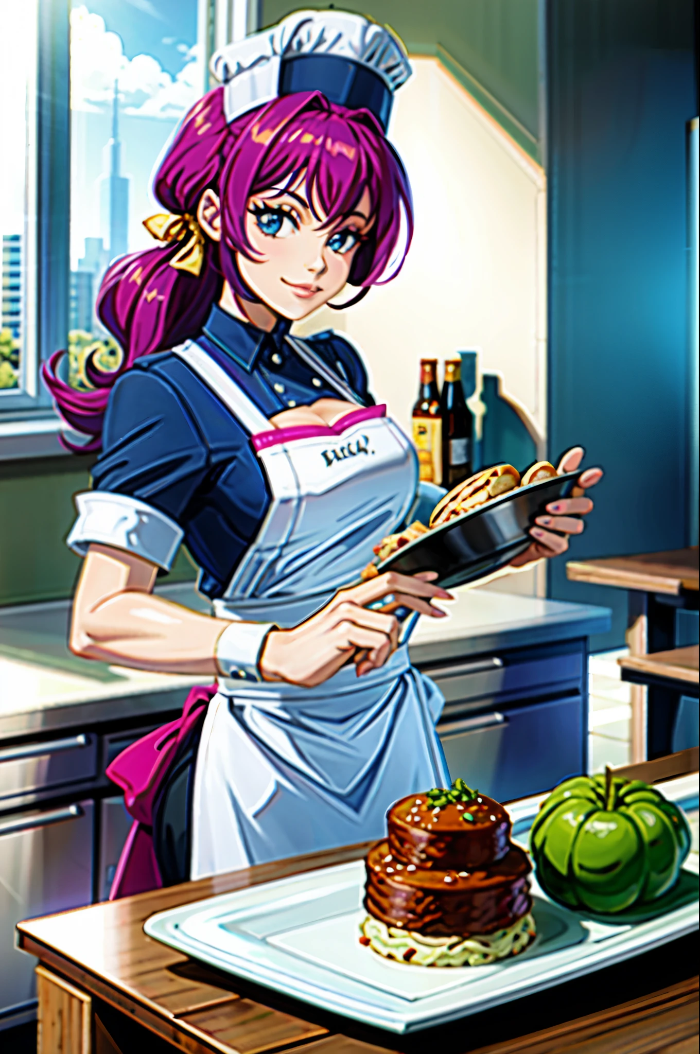 1fille, (Seulement:1.2), curved, (chef-d&#39;artwork:1.2), (Best quality:1.2), (anatomie parfaite:1.4), (debout fier:1.4), (confiant:1.2), sourire asura, (Grains de films:1.2), (Highly detailed shading:1.2), peau brillante, (gros seins:1.2), (tir de cow-boy:1.2), aalillie, cheveux longs, queue de cheval, French braid, cheveux blond, chemise blanche, manches courtes, jupe blanche, pleated skirt, (paysage d&#39;After fight:1.3), rubble, dehors, day light,gros plan sur fessier