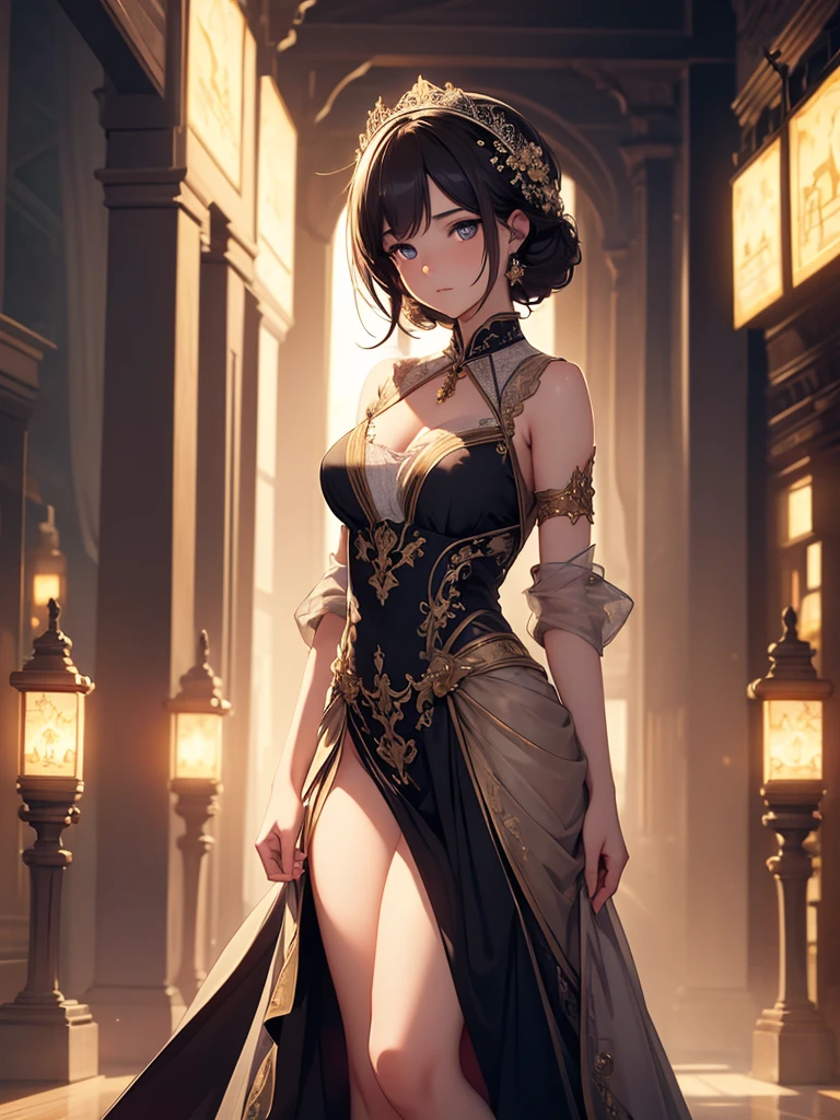 best quality, masterpiece, 1girl, full body, an extremely delicate and beautiful girl, 8k wallpaper, beautiful detailed eyes, beautiful detailed glow, cinematic lighting