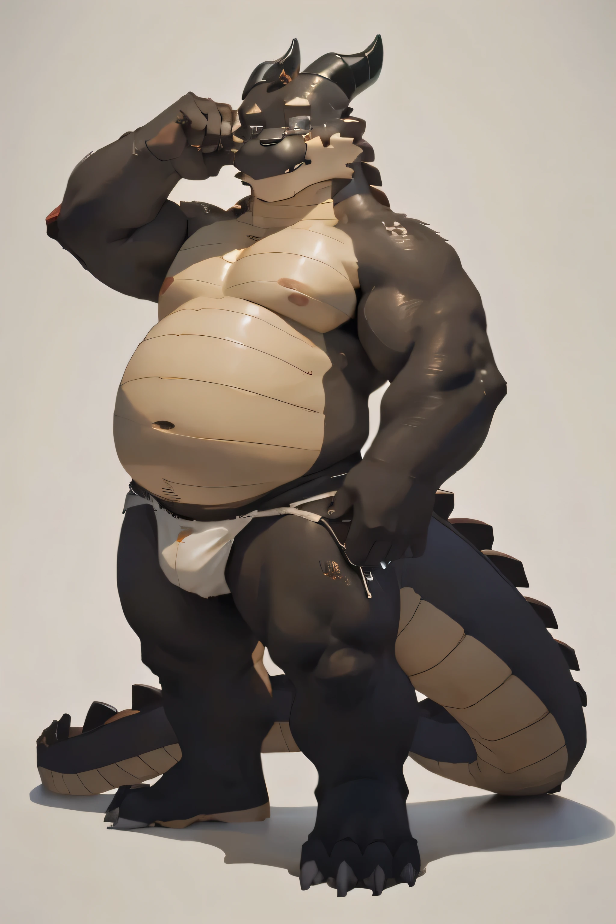 Dragon, male, adult, solo, scalie, fat body, fetish chubby belly, barra,yaoi, kemono,stand,nerd, full body, perfect body,out scalie view, white blank background, quanjiang art style,by chunie,by quanjiang