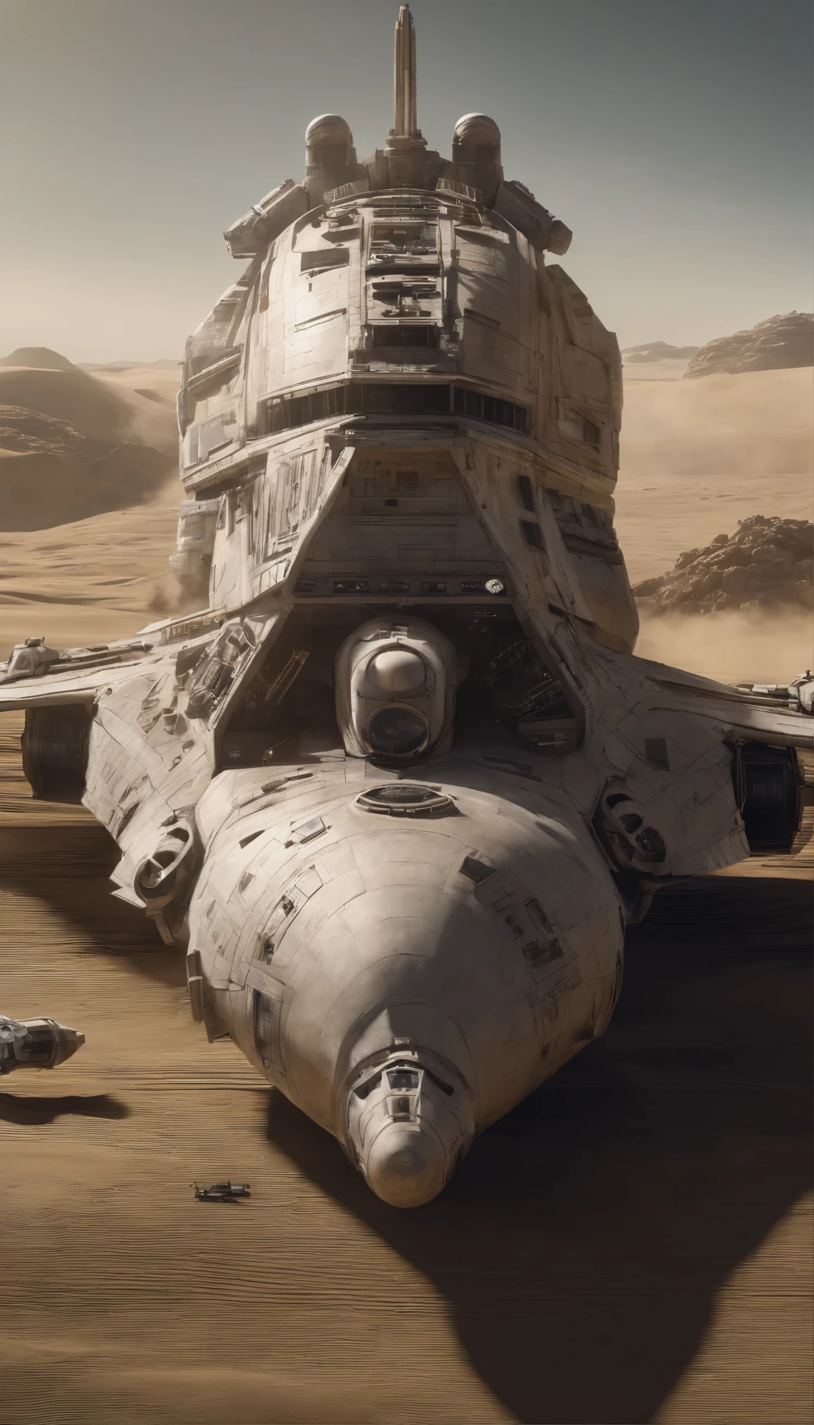 In this impressive and highly detailed masterpiece set against the backdrop of intergalactic battles、The Millennium Falcon, a rare spaceship, is depicted in high detail and with great ambition.、Boasting an astonishing level of realism that rivals the cinematic experience。Gliding through the vast, dark space、A huge Star Destroyer looms ominously in the distance.、Chase iconic spaceships with relentless determination。 The intricate details of the Millennium Falcon、From the smooth lines of the ship to its sun-scorched surface、Meticulously rendered with photorealistic accuracy