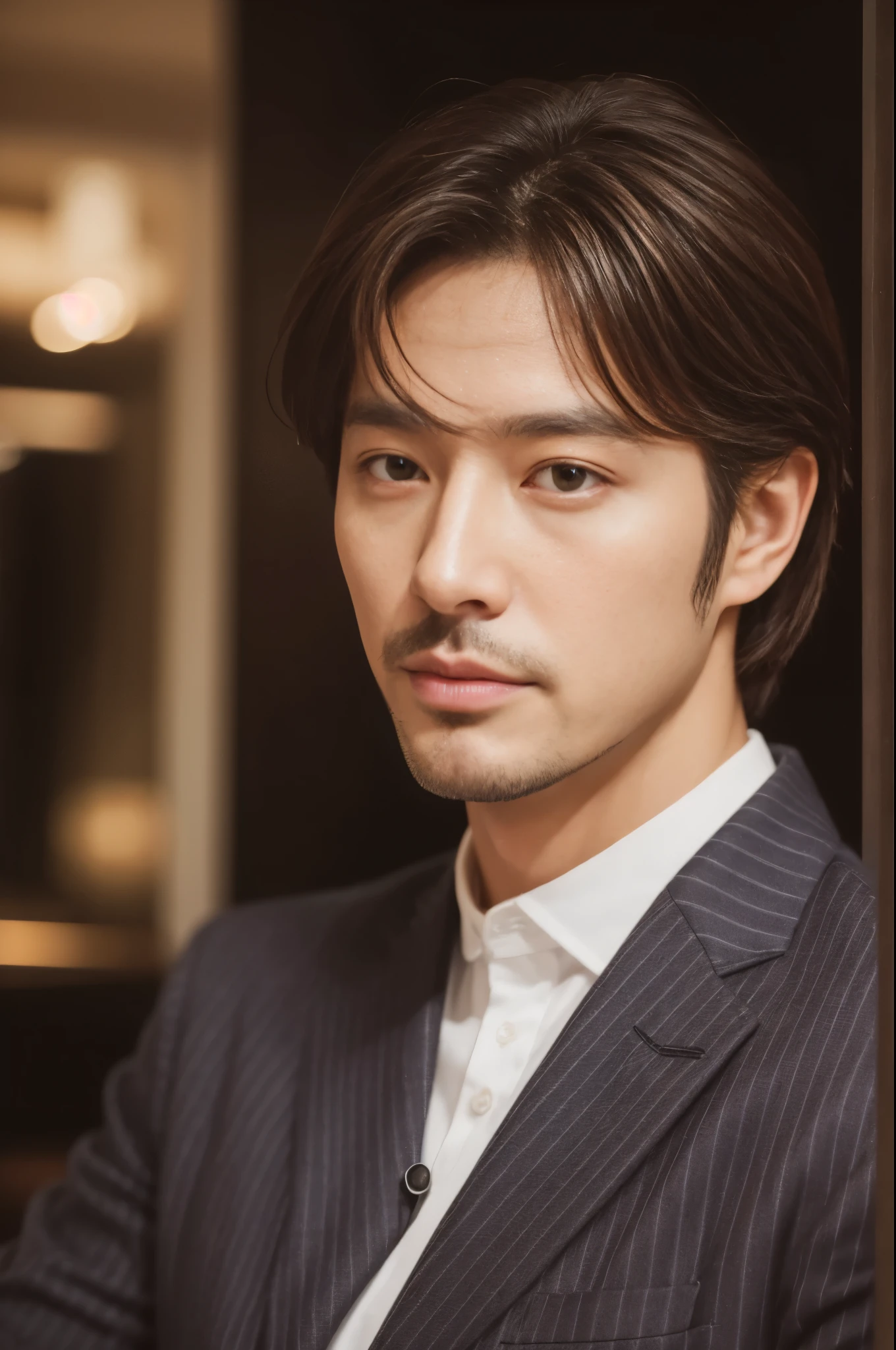 musician、A refreshing handsome man in his 40s、(Super cool S-class guy)、Japanese Male, 40 years old、、Photo taken in a cafe、a handsome guy、(CG Unity 8K high resolution photo)、(Very detailedSクラスのa handsome guy性)、(Realistic)、(highest quality))、Very detailed、super high quality、expensive、audience、kind person、Very beautiful hair Perm Hair、Bright photo、Handsome like a model、Handsome like an idol、Looking into the camera、inside a stylish cafe、Stubble