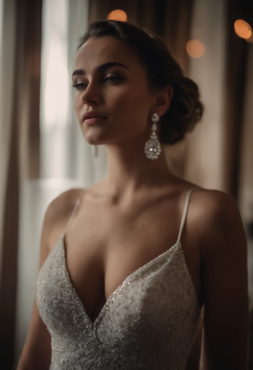 Hot girl whit earings big ass and tits whit dress sexy, looking at me