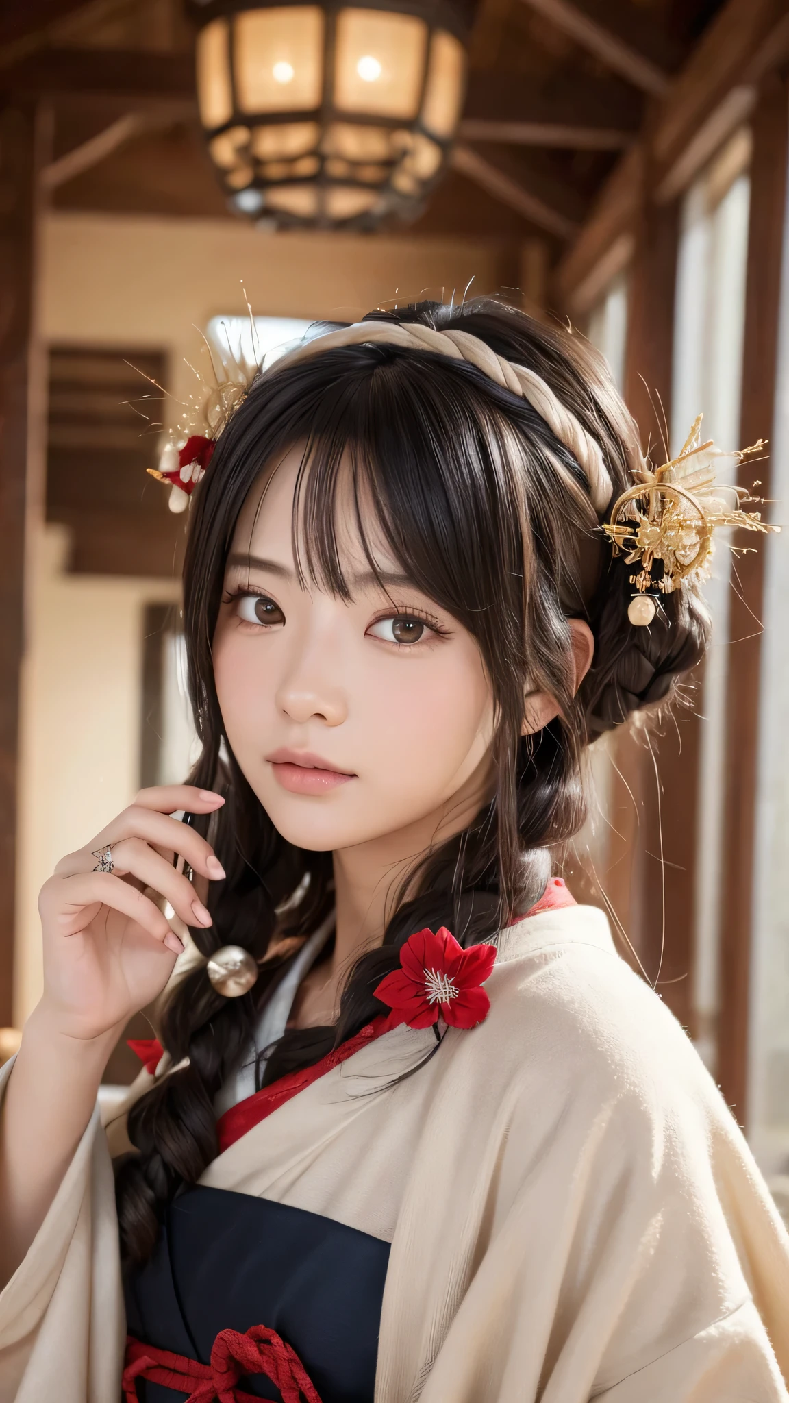 Himiko Historical figures face Ancient wind hair ornaments
