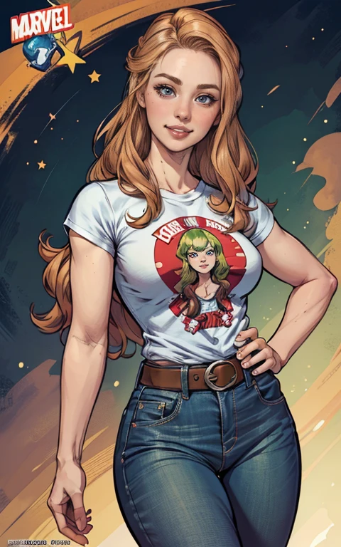  junto com o Procreate Girls Head base stamps personagem das HQs da Marvel  de 35 anos, Jennifer Connelly very long to the waist and half curly with bangs, seios pequenos, olhos grandes com um brilho apaixonado, olhos verdes mel, Um lindo sorriso, vestindo uma camiseta preta longa com um terno feminino verde e jeans, in a serious and sweet comic-style pose, alta qualidade Jennifer Connelly (estilo de desenho animado:1.2),  [(lindas mulheres de meia idade]) desenho de vestindo um moletom folgado e oversized, grande sorriso, olhos perfeitos, rosto detalhado, fundo de festa, pose divertida, olhar sedutor, confete, fundo branco simples junto com o demolidor personagem das HQs da Marvel Procreate Girls Head base stamps