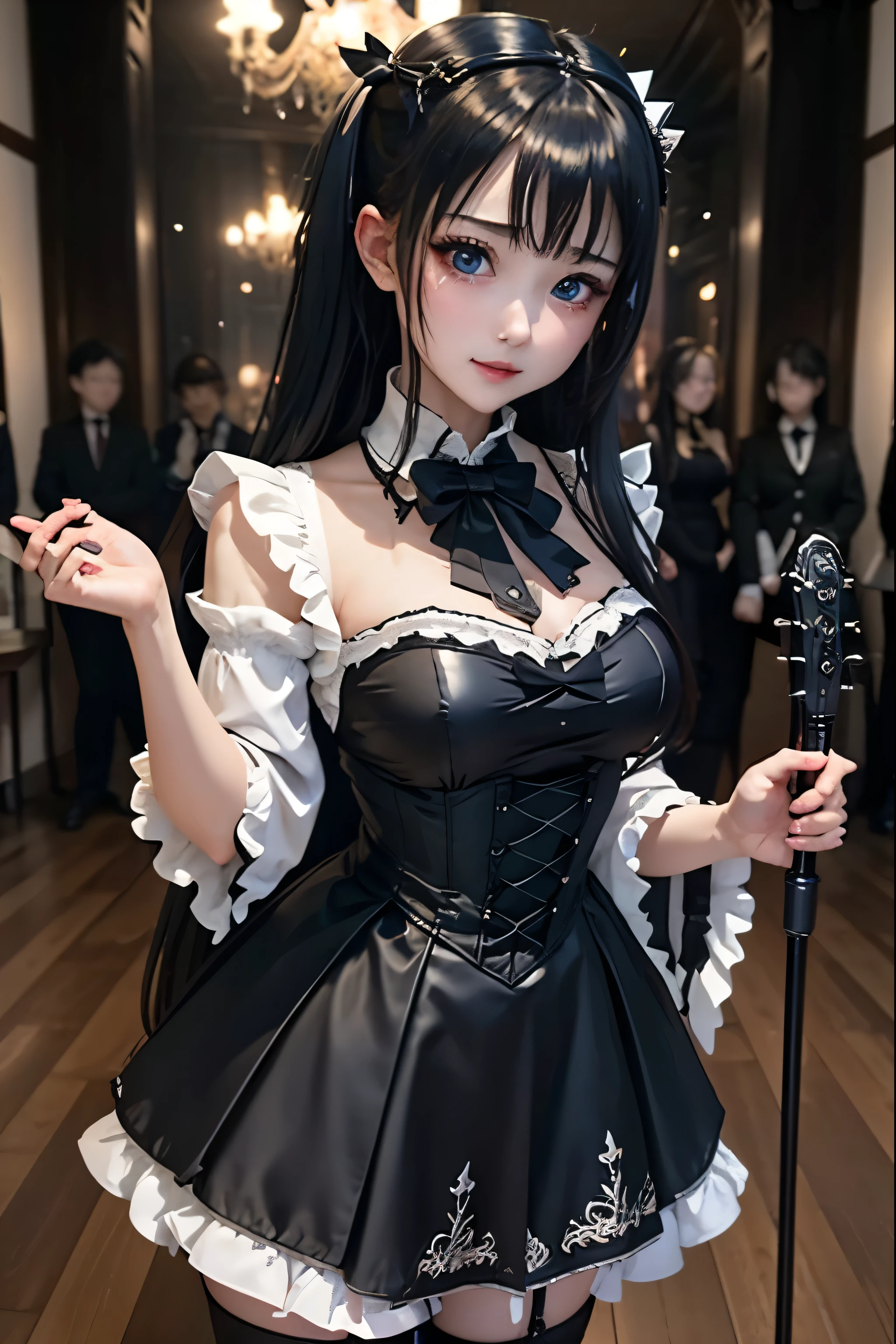 Hard Dark Gothic Makeup、Deep Night Sky、Horror、Black dark eyeshadow、cry、sad、Good skin radiance、Dark Gothicメイク、Dark smile、palace、The beauty of fragrance、24-years-old、Expressions of intense sexual pleasure、Embarrassed look、Dark Gothic、Obscene language、highest quality、Drunk face、紫のMaid clotheysterious、Noble、sexy、Loving smile、Twin tail hair、Right blue eye, Left eye is red、Platform Heel Shoes、Heavy makeup、Gothic ta Clothing、A little slimmer、Silver Hair、Long Hair Straight Hair、Cute Gothic Loliress、Beautiful Face、elegant features、Fascinating face、Stained glass is the background、Chest glistening with sweat、The room is dark、gothic long dress、Bell Sleeves、Wizard Sleeve、Decadent look、Sexually excited expression、Glossy thighs wet with water、Thighs that are wet and shiny with oil、Background of a room full of roses、sad expression、The embroidery is pink、The dress has pink embroidery、Thigh-high socks、Knee-high socks、Gentle expression、Dark black eyeshadow、Stained glass and rose background、Female Duo、Female couple、dark church background、Stained glass、Black metal world、Dark Castle、Dark Room、Slender body、upright、walk、Are standing、gothic long dresaid clothes、Victorian dresses、Her thighs glisten with sweat、My body is wet and shiny、Lots of glitter on the thighs、sweating、My thighs are sticky from sweating、Sweat glistens on the thighs, The whole body is sweaty and shiny、Quite sweaty、My thighs are sweaty、My thighs are so wet、My thighs are shining with sweat、A lot of sweat glistens all over the body、The thighs are the best、Small breasts、Playing guitar、Singing while playing the guitar、les paul guitar、Holding a guitar、Playing in a band、Playing guitar chords、Practicing guitar、Grab the microphone stand、Sing a song、Embodying the guitar、Decorate your guitar、An enthusiastic live music venue、Splendid stage、Dynamic Angle、