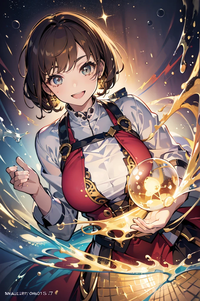 (highest quality:1.5),(8k,masterpiece, top quality, best quality,beautiful and aesthetic:1.2,professional illustrasion:1.1,ultra detail:1.3,perfect lighting),extremely detailed,highest detailed,incredibly absurdres , highres, ultra detailed,intricate:1.3,(Alchemy Workshop:1.4),A girl mixing,Medicine in many small bottles,colorful:1.4,zentangle,(1girl),(highly detailed beautiful face and eyes,firm breasts),real skin,((brown hair,short bob with short pony tail hair)),thin pubic hair:1.3,cute,lovely,,alchemist costume,smile,in the kitchen,smile,seductive weak smiling,(with sparkling eyes and a contagious smile),open mouth, Looking at Viewer,
