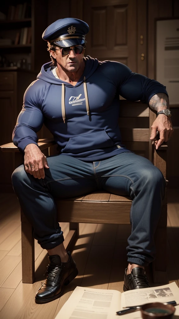 Hd, hdr, cinematic, Handsome 30 years old tall indian thick beared man masculine strong bodybuilder weared tight tee shirt, joggers with soccer football shoes, socks, erect bulge, black hair color, Pain is raging on face, wide muscular shoulders, wide hairy chest, abs, masculine wide triceps, arms, biceps, big masculine hairy legs, wide thighs, calfs, black haired, hair falls on your face, Mesmerizing brown eye, sunglasses, standing in garden with spread legs, masterpieces, seductive, erotic, exotic, head to toe view, head to toe, from front view, head is tilted backward, hot poses,