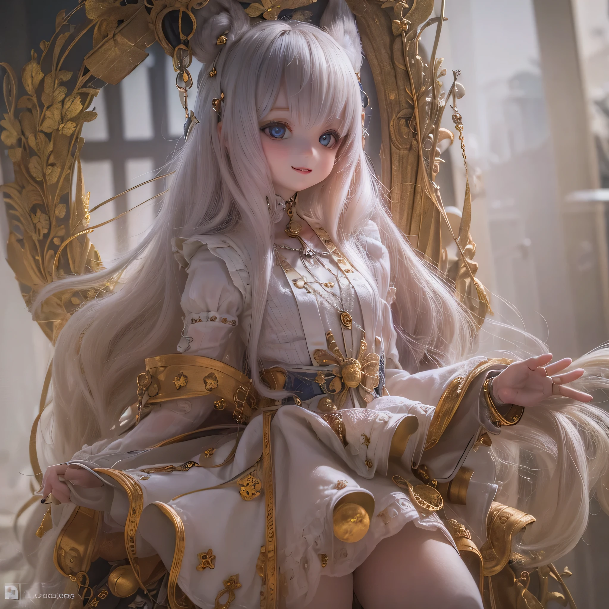 (highest quality, High resolution, Realistic:1.37),Very detailed, Beautiful details,Beautiful lip detail,Very detailed目と顔,Long eyelashes,One Girl,Portraiture,Sharp focus,Vibrant colors,Soft lighting,Fenrir Girls,Fantasy elements,Snow Scene,ice magic,Flowing hair,Heavenly beauty(((((whole body)))))(((((Princess Dress)))))cute 15yo cute whole body (((Cute pose)))(((((((child)))))))(((pretty girl)))flat chest shoesタイツ contrapposto、Smiling in a short dress