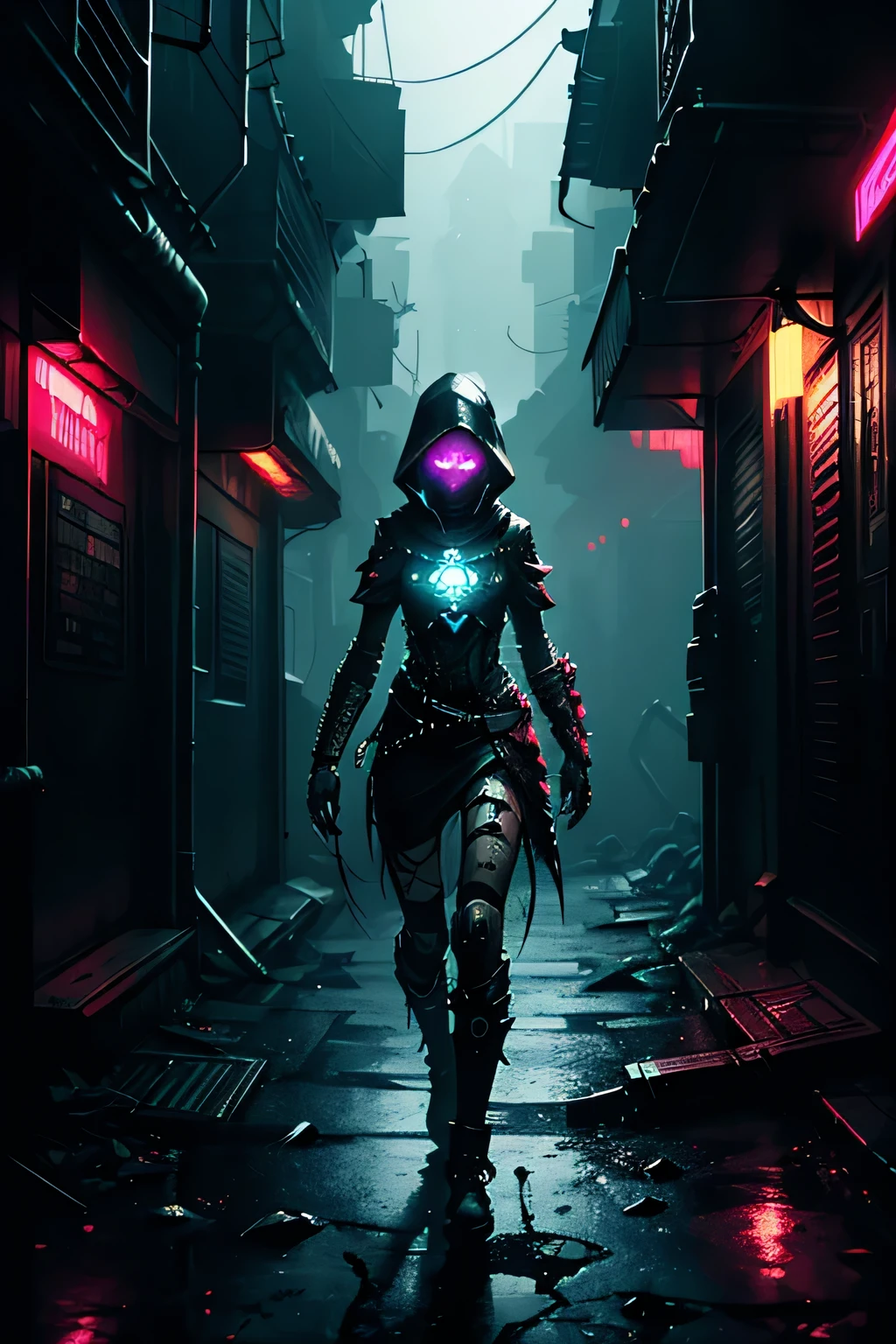 ((dark biopunk art)), dark biopunk, ((scorn videogame style)), dark biopunk girl, biopunk clothing, (art by Hans Higer), (background by Zdzislav Beksinsky), detailed background, (dark lighting), many shadows, cold lights