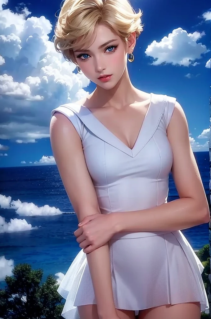 (masterpiece, best quality:1.2), Sailor Uranus,1 girl,Blonde Hair, Solitary,blue eyes,