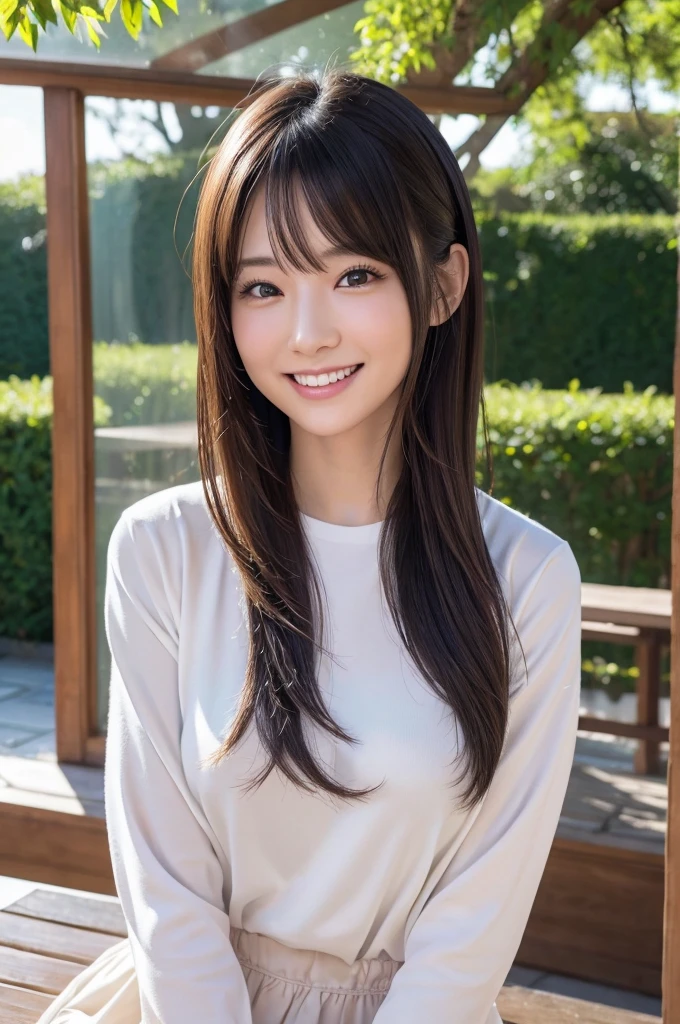 8K、High definition、Ultra Detail、Photorealistic、Realistic and accurate depiction、Realistic and accurate human anatomy、High resolution、highest quality、Japanese Beauty、Best Quality,フォトリアリスティックHigh resolution,Cute Woman,Beautiful detailed eyes,Beautiful detailed lips,Smiling,Laughing,Cute,enjoy,Happy smile,Magical moments,looking at the camera、A slender body、Happy expression、Visible dimples、Random medium hairstyles、28 years old、whole body