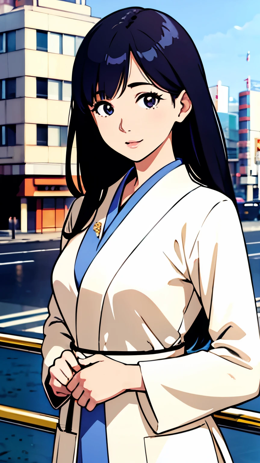(highest quality, Natural light)、Stylish 、noon, detailed background、career woman、Tokyo、City