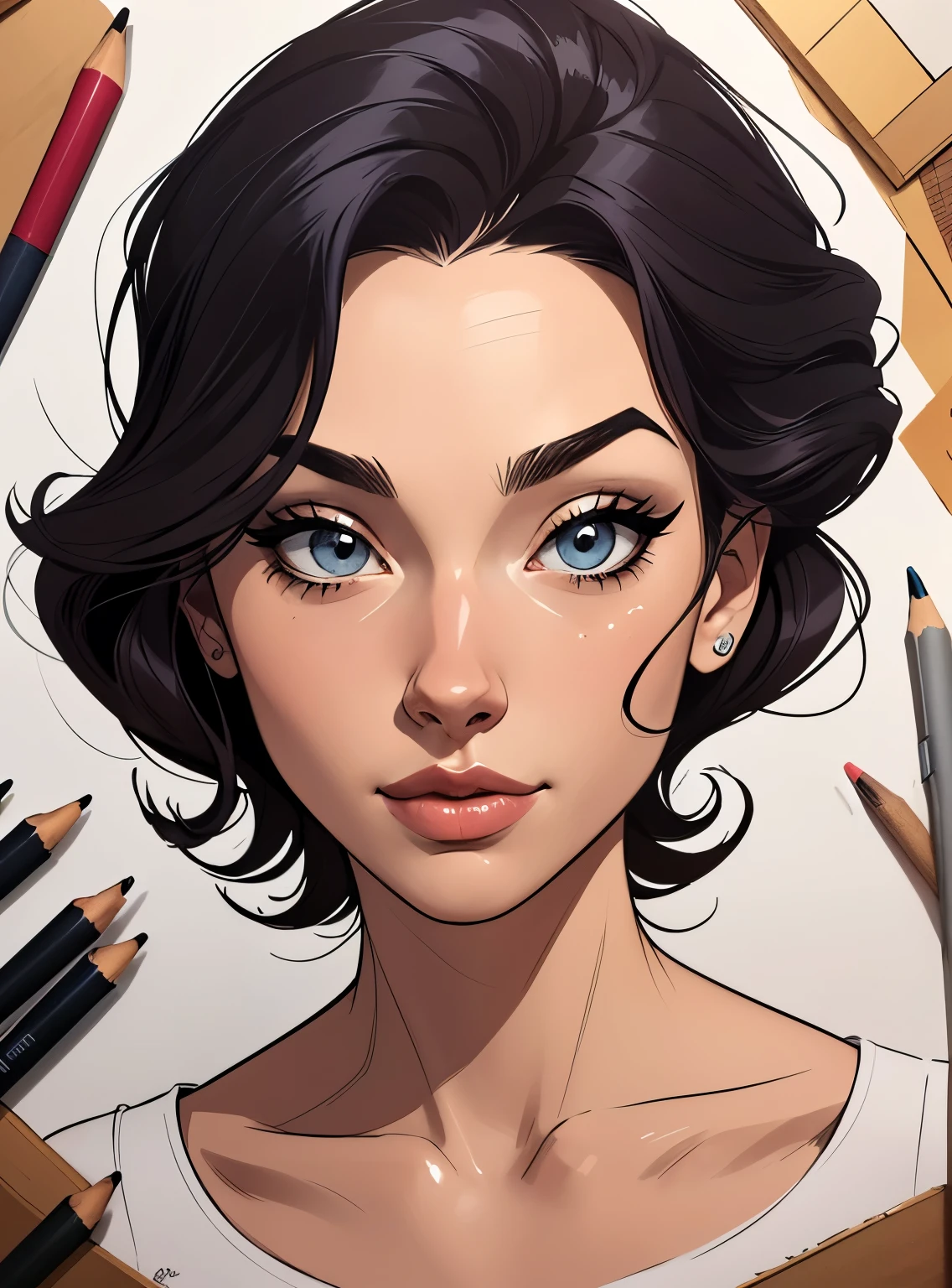 (estilo de desenho animado:1.2), Imagem de desenho animado de uma mulher com cabelo grande, garota funky super fofa, cartoon style illustration, Estilo de arte de desenho animado, Estilo de arte de desenho animado, digital illustration style, design de personagens altamente detalhado, arte digital detalhada fofa, City fan art, Design de personagens de retrato, beautiful digital illustration, retrato de alta qualidade, arte em quadrinhos, Retrato de design de personagens, fundo branco simples