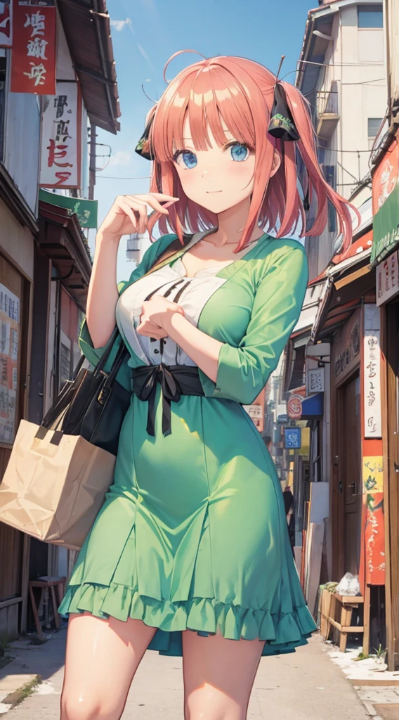 Nino Nakano,vestido de senran Kagura,ciudad nieve