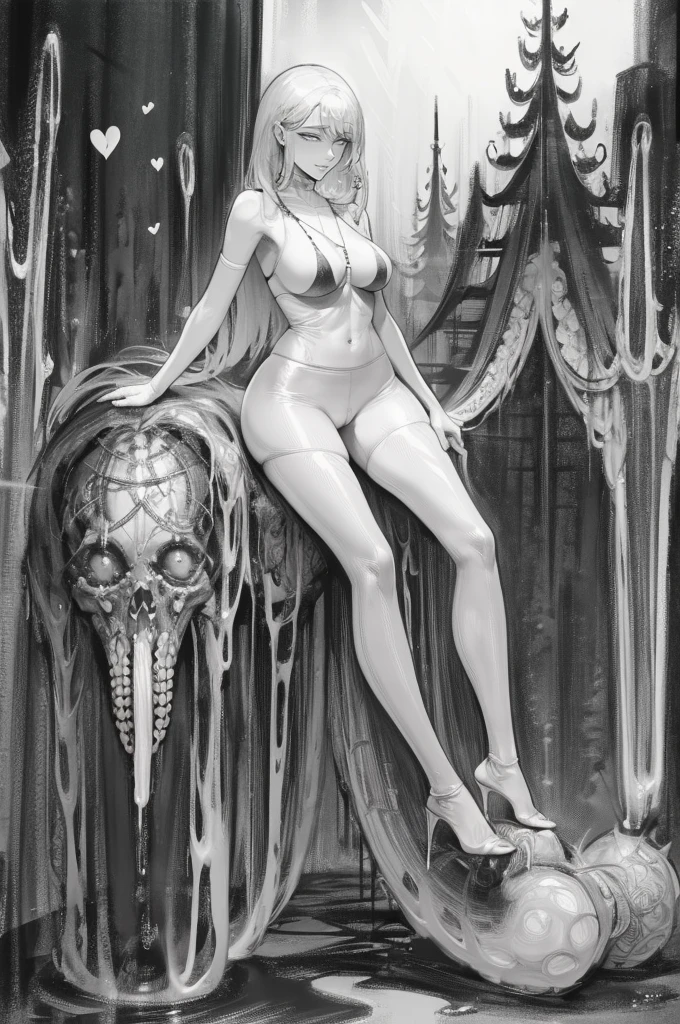 The beautiful girl in lace top and leggings is sitting astride a pile of skeletons in the center of the picture. She is holding a trembling sausage with juice squeezed out in her hand and smiling. There are multiple comic storyboards in the background,cbt, sausage bondage,sausage insertion,, trampling sausage with high heels heel,(masterpiece, best quality:1.2),1 beautiful girl,sexyic storyboard:2, leggings, sit astride, axially symmetrical:2, ,femdom,sounding,cbt,hold,smile,colorful,leggings,thin gap,cameltoe,insertion,trembling,juice,spray, Long hair,Lace top,Sexy, Shleggings, High heel,cleveage, trampling, in forest, saliva , Mucus,