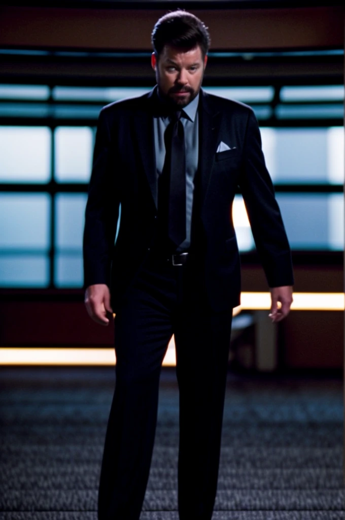 wrkr in cptvrn jacket,corporate bridge,Professional photography of a stunning man in detail, sharp focus, dramatic, award-winning, cinematic lighting, octane number, Unreal engine, dtx volumetrics, (Granularity, Boke, blurred foreground, blurred background)