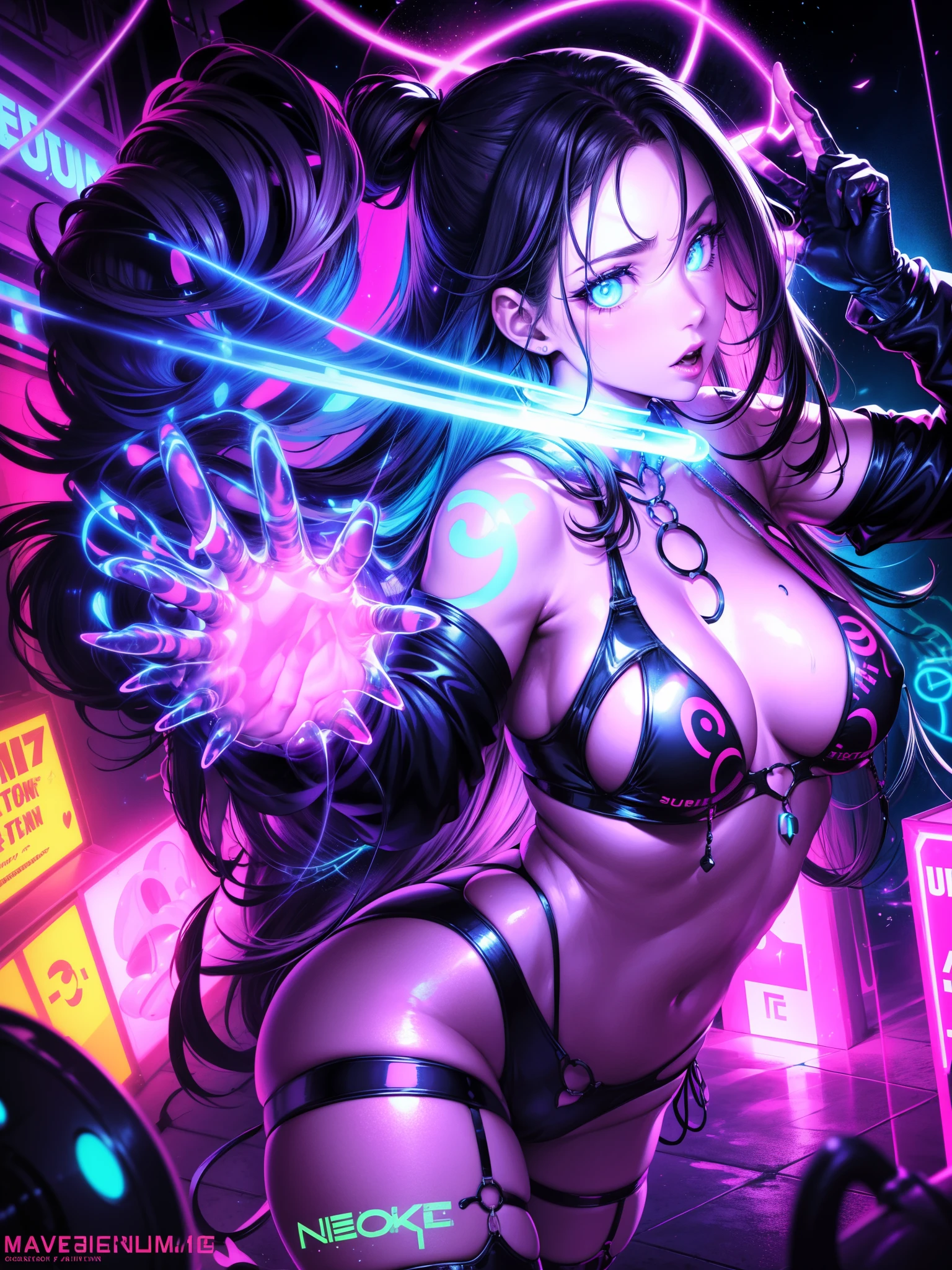 (score_9_up, score_8_up), score_7_up, 1girl, glowing neon cum, masturbate,glowing neon lipstick, glowing neon eye shadow,