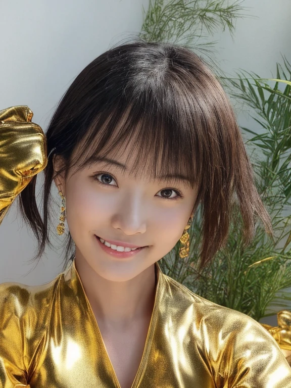 smile、looking at the camera