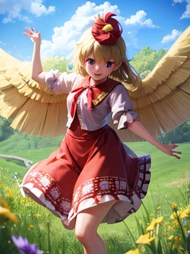 highest quality、touhou project、kutaka niwatari、grassland