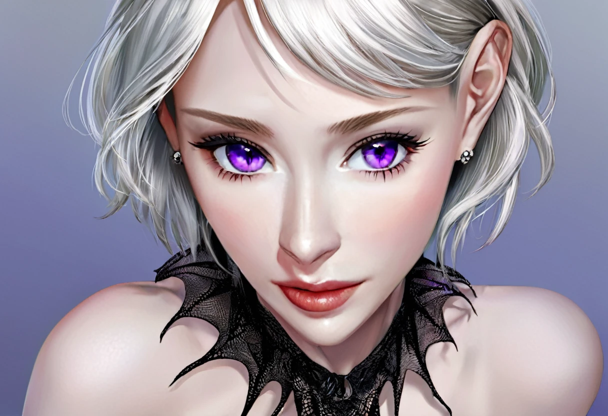 ((cate Blanchett (25)), beautiful detailed eyes, beautiful detailed lips, extremely detailed eyes and face, long eyelashes, 1 girl, drow elf, midnight black skin, solid violet eyes, silver hair, confident, vicious, wearing only scant body jewelry in the style of a spider web, snake whip, unclad), fearless, best quality, 4k, 8k, highres, masterpiece:1.2, ultra-detailed, realistic, photorealistic, photo-realistic:1.37, HDR, UHD, studio lighting, ultra-fine painting, sharp focus, physically-based rendering, extreme detail description, professional, vivid colors, bokeh, full body portrait, show all of her, show her head to toe, show her entire body, show all of her, show all of her, show all of her