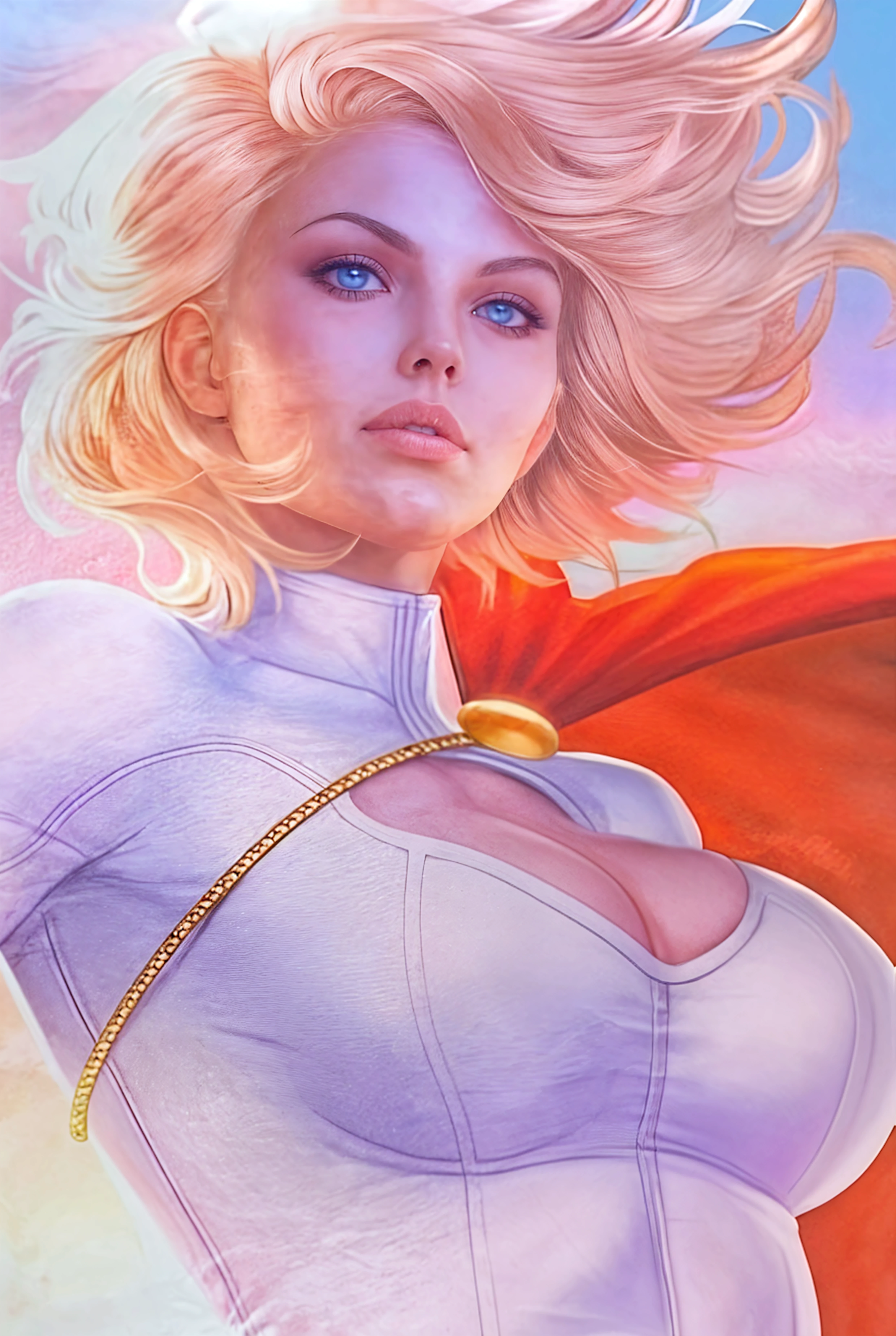 ((whole body view)), (Power Girl is wearing a white bodysuit), (She's wearing blue gloves and boots), (She's wearing a big red cape))), ((Powergirl is in a stone cell),  (Capturado), (menina poderosa, pmeio agachamento, pernas abertas), ((totalmente submissa)), (Garota poderosa tem cabelo loiro, ela tem cabelo curto)), (She begs for mercy), (PowerGirl with her big cleavage and curvy body), (She's in a sex symbol), (uma menina pinup), (obra-prima, melhor qualidade) 1.5, 1girl, sozinho, (sexy, mulher bonita, rosto perfeito, olhos perfeitos), corpo inteiro, ((Powerful girl pulled by a necklace around her neck, tears streaming down her face)), ((Shibari, hands tied behind from the back)), ((Fortemente contida por cordas)), (corda na virilha), (slavery, BDSM), (hands tied behind from the back), (((Shibari))).